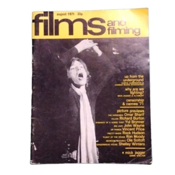 Vintage Films and Filming Magazine August 1971 with Mick Jagger on Front Cover - Picture 1 of 4
